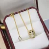 マンダイヤモンドエメラルドファインシルバーゴールドメッキ18K 925シルバー最高カウンターアドバンスマテリアルブランドデザイナー006のためのパンテールデザイナーのためのネックレス