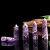 能力Quartz Pillar Dream Amethyst Crystal Tower Arts Ornament Mineral HealingWands Reiki Natural Six-Sided Energy Stone Transport G Stcp