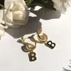 Jóias BB EBRINOS PARIS Semana da moda Twisted Thistous Earhook Hanger b Letter Letra Design personalizado destacável Projeto duplo Earstuds Brincos