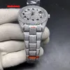 Trendy heren populaire modehorloge zilveren diamant hiphop rapstijl kijkt Arabische cijferschaal automatisch mechanisch horloge252d
