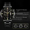 Autres montres Mode Hommes Noir Acier inoxydable Calendrier de luxe Quartz Poignet Mens Business ES pour homme Horloge Relogio MasculinoL231122