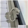 Cluster Rings Cluster Rings Top C Brand Pure 925 Sterling Sier Jewelry for Women Panther Diamond Rose Gold Green Eyes Wedding Engageme DHECG