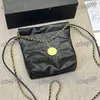 Mini Crossbody Women 22 Shoulder Bag Black Lettered Luxury Designer Bag Gold Hardware Caviar Leather Quilted Handbag Classic Handheld Fanny Pack Key Pouch 20cm
