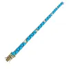 Charm Bracelets Geometric Triangle Turquoises Stone Linked CZ Tennis Chain Gold Color Fashion Bracelet For Women