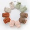 Haarschmuck Warm Born Fäustlinge Einfarbig Europäischer Stil Handschuh für Baby Junge Mädchen Herbst Winter verdicken Plüsch Anti-Kratz-Gesicht