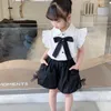 Ensembles de vêtements été petite chemise à manches volantes pantalon bourgeon ensemble deux pièces bébé filles princesse sport survêtements enfant en bas âge vêtements pour enfants 230422