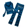 Juicy womens tracksuit Automne printemps femmes costumes de sport mince décontracté velours femmes survêtements à capuche col Jogging vêtement de sport Juicy tracksuit