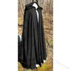 Women Medieval Cloak Hooded Coat Vintage Gothic Cape Solid Coat Long Trench Halloween Cosplay Come Overcoat Women L220714179G
