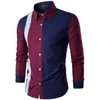 Chemises habillées pour hommes 2023 chemise à simple boutonnage cardigan lambrissé bureau à manches longues pour hommes