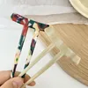 Haarspeldjes Koreaanse Creatief Ontwerp Retro Twee Tanden Sticks Acetaat Haarspelden U-vormige Pin Schildpad Accessoires Groothandel
