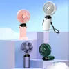 Other Home Garden Portable Hand-Held Fan Office Desktop Multifunctional Folding Double-Headed Small Electric With A Neck Lanyard 230422