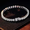 Gepasseerde diamant tester Tennis Bracelet VVS Moissanite Diamond PAVE Zet vaste tennisketen in 925 Sterling Silver