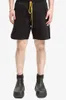 Дизайнерская одежда Rhude Trend Brand Summer Loose Straight Вышивка с принтом Drawstring Casual Split Pants Мужчины Пары Бегуны Спортивная одежда Пляжный фитнес на открытом воздухе