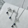 Stud Earrings GEM'S BALLET Women Design Silver Needles Tassels Diffusion Sapphire Eardrop Exquisite Dangle Fine Jewelry