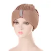 Ethnische Kleidung Frauen Knoten Turban Stirnbänder Mütze Diamanten Solide Herbst Winter Warme Kopfbedeckung Motorhaube Lässige Streetwear Weibliche Muslime