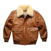 Avirex Fly Air Forts Jacket Fur Collar本物の革のジャケットメンブラックブラウンシープスキンコート冬の爆撃機ジャケット男性201216