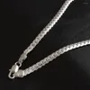 Chains NAREYO Men Jewelry 925 Sterling Silver 6MM Blade Chain Choker 45/50/60cm Long Sporty Gift