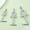 New Arrivals Best Sale Fine Jewelry Gold Plated S Sterling Sier 3Mm Moissanite Ankh Cross Pendant Necklace For Gifts