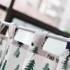 Gardin Sling Christmas Tree Forest Elk Print Kort Small Soft Cotton Linen Fabric Kitchen Half-gardin för skåp