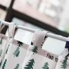 Curtain Sling Christmas Tree Forest Elk Print Short Small Soft Cotton Linen Fabric Kitchen Half-curtain For Cabinet