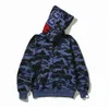 Men's brand hoodie 21-colors shark quality Japanese fashion spring and autumn camouflage embroidered ape cotton hoodie size M-3XL