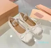 Bale Ayakkabı Kadın Elbise Ayakkabı Kristal Günlük Daireler Ayakkabı İpek Deri Tasarımcı Bale Ayakkabı Bowknot Yüksek topuklu ayakkabılar Klasik