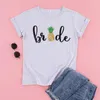 Damen-T-Shirts Ananas-Braut-Hemd Modedruck Frauen Junggesellenabschied Ästhetische Baumwolle O-Ausschnitt Kurzarm Top T-Shirt Grafik-T-Shirt