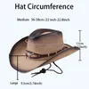 Chapeaux à large bord seau Cowboy femme Western Fedora chapeau avec corde métal tête de taureau décoration en cuir véritable casquette Jazz équitation pour hommes 230421