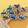 MOQ 20Pcs PVC Cartoon Colorful Motorbike Shoe Decoration Charm Buckle Accessories Clog Pins Buttons Decorations for Bands Bracelets Children Gift