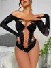 Sexy sokken sexy body kous fishnet bodysuit lange mouw kristallen diamanten strass jurk bodystocking lingerie q231122