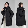 Casacos de trincheira femininos grosso quente para baixo algodão acolchoado jaqueta outono inverno casaco feminino plus size puffer longo parka manga com capuz coreano