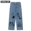 Мужские штаны Harajuku Vintage Anime Girls Loose Jeans Men Men Y2k Boyfle College Streetwear Goic Ro Punk негабаритные брюки Женщины Grunge G230422