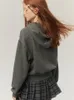 Sweats à capuche pour femmes ADAgirl Kawaii Angel Butterfly Graphic Sweatshirt avec fermeture éclair American Retro Cardigan à manches longues Zip Up Tenues décontractées