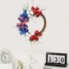 Decorative Flowers Patriotic Door Wreath Independence Day For Front Red White And Blue Flower Garland Porch