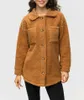 Vestes pour femmes FASHIONSPARK Teddy Bear Polaire Veste à revers Flanelle Fuzzy Sherpa Manches longues Manteau d'hiver décontracté Chemise boutonnée