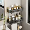 Bathroom Shelves Bathroom Shelves Aluminum Alloy No Drill Wall Mounted Shampoo Storage Rack Toilet Shower Corner Shelves Bathroom Accessories 230422