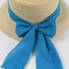 Wide Brim Hats Women Summer Straw Hat Fashion Ribbon Beach Sun Sunscreen Block UV Protection Panama Bow Cap Bone Feminino