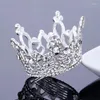 Grampos de cabelo TDQUEEN redondo tiaras de noiva e coroas banhadas a prata acessórios de casamento para mulheres