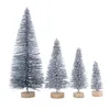 Julekorationer 5st/Lot Mini Snow Artificial Tree Sisal Silk Cedar Trees For Year Decoration Xmas Party Ornaments