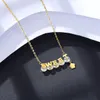 S925 Silver Sweet Letter Pendant Necklace Jewelry Fashion Women Shiny 3A Zircon Plated 18k Gold Collar Chain Necklace for Women Wedding Party Valentine's Day Gift SPC