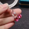 Orecchini pendenti semplici argento topazio rosa goccia per le donne gioielleria raffinata dimensione 4x6mm gemma naturale colore attraente reale 925 regalo del partito