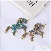 Broches, broches broches broches Cindy Xiang strass grand dragon pour femmes Vintage Colorf Zodiac Animal Pin chinois Feng hiver accès Dhuqe