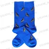 Herrstrumpor Sports Socks 58 Style Cartoon Dog and Cat Theme Men Socks Cotton Novely Funny Hip Hop Trend Street Skateboard Big Long Socks T231122