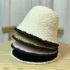 Шляпы с широкими полями Ведро из толстого флиса ягненка с куполом Панама Кепка для бассейна для женщин и девочек Зимняя теплая рыбацкая шляпа Сплошной цвет Ветрозащитный пушистый мех 231122