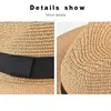 Breda breim hattar hink stor storlek 5658 5960 cm naturlig panama halm sommarmännen kvinnor strand uv skydd fedora sol grossist 230421