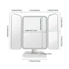 Kompaktowe lustra Trifold Makeup Mirror LED LED LED Dorm Sos Sosowa lustro Zapal światło wypełniające inteligentne komplementarne lustro makijażu Tri 231122