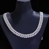 Miami Ice Out Moissanite Custom Cuban Link Chain Halsband 925 Sterling Silver Luxury Hip Hop Jewelry Chain Choker Halsband