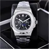 17 Styles PP Luxury Watch Silver Case Blue Dial Na-Utilus 40mm Men aaa Automatiska mekaniska klockor 5711 Klocka Rostfritt stål