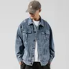 Men's Jackets Nice Spring Denim Jacket Basic Sleeve Letter Print Casual Mens Fashion College Japanese Streetwear M-5XL