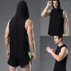 Tampo masculino Tops de aptidão seca rápida para homens Roupas de cor sólida de cor de cor de ginástica respirável Capuz Sportswear Capuz Top casual M-3xl